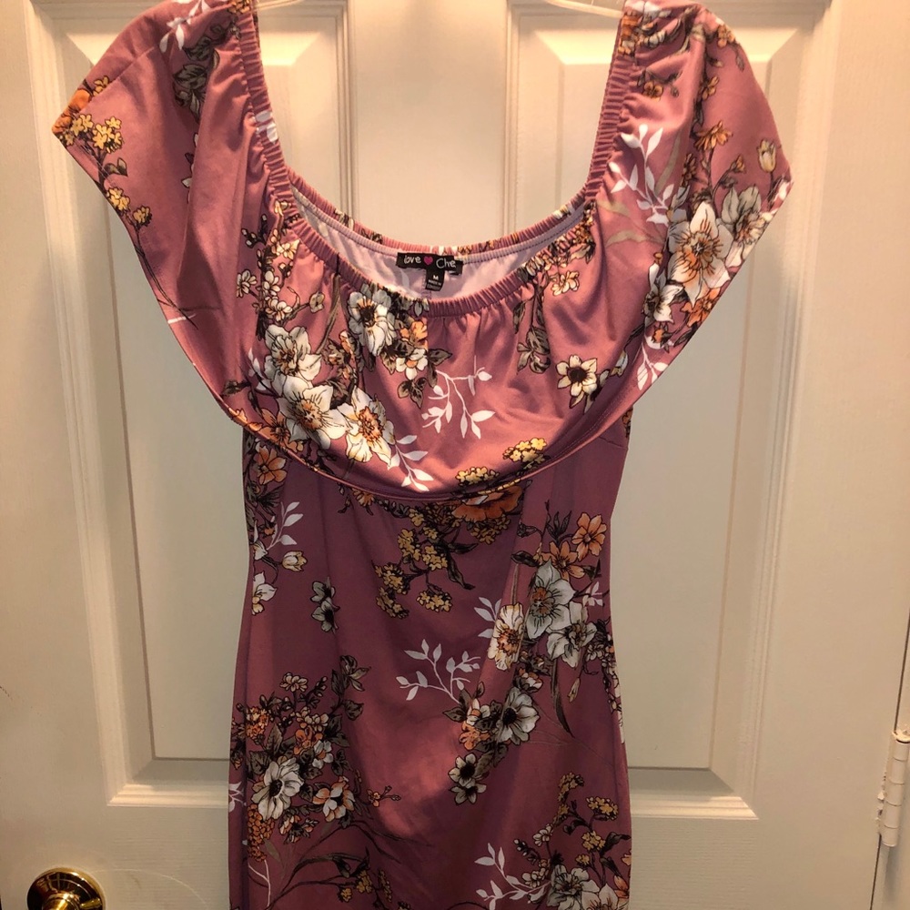 🎁Floral off shoulder dress
